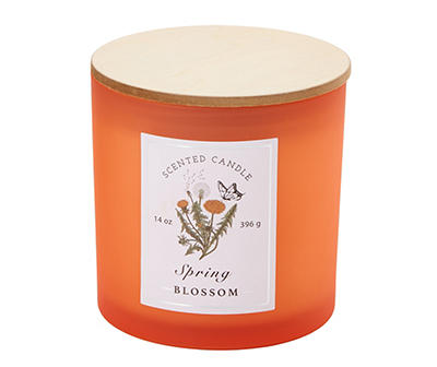 Spring Blossom 2-Wick Frosted Glass Candle, 14 Oz.