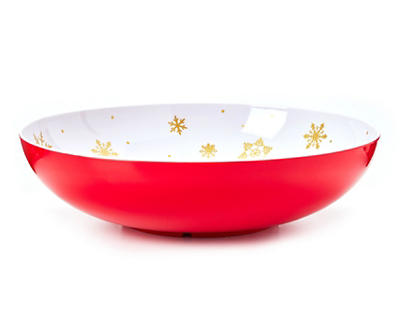 Red & Gold Melamine Serving Bowl