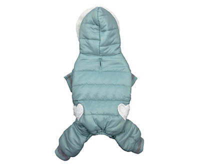 Pet Small Teal Quilted Hoodie Jacket
