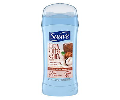 Cocoa Butter & Shea Invisible Solid Antiperspirant Deodorant, 2.6 Oz.