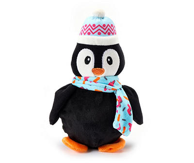 Black Winter Penguin Ball Plush Dog Toy