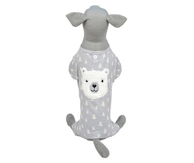 Pet Medium Gray Polar Bear Pajama