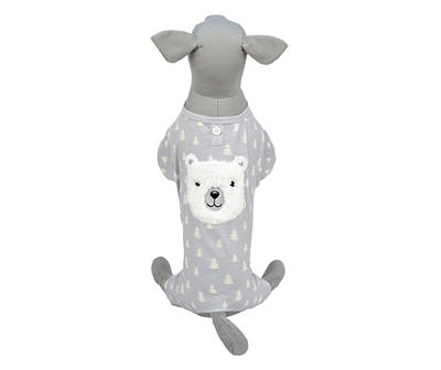 Pet X-Large Gray Polar Bear Pajama