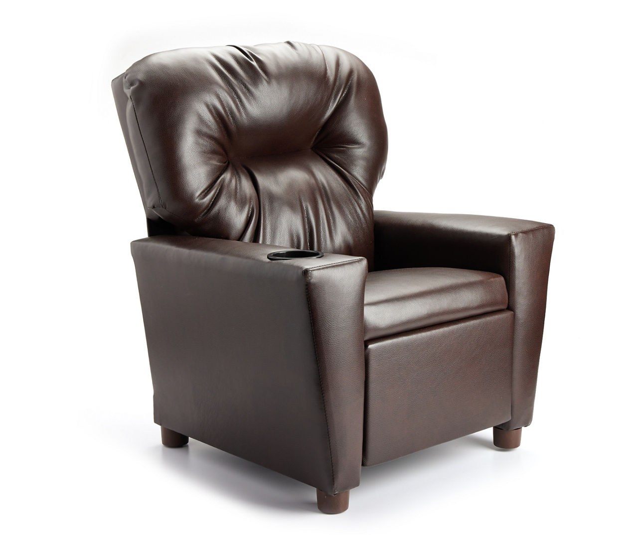 Kids Brown Faux Leather Recliner