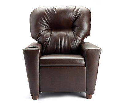 Kids Brown Faux Leather Recliner