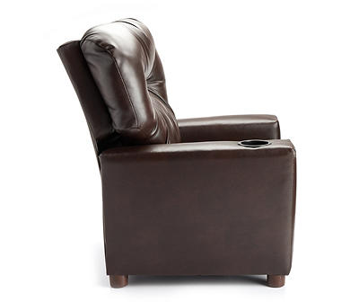 Kids Brown Faux Leather Recliner