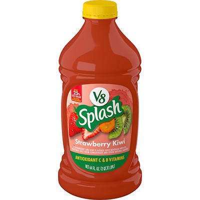 V8 Splash Strawberry Kiwi Flavored Juice Beverage, 64 fl oz Bottle