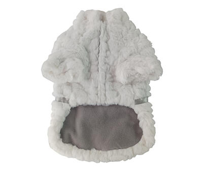 Pet Medium White Winter Fur Coat