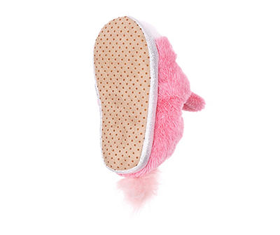 Toddler M Light Pink Unicorn Faux Fur Moccasin Slipper