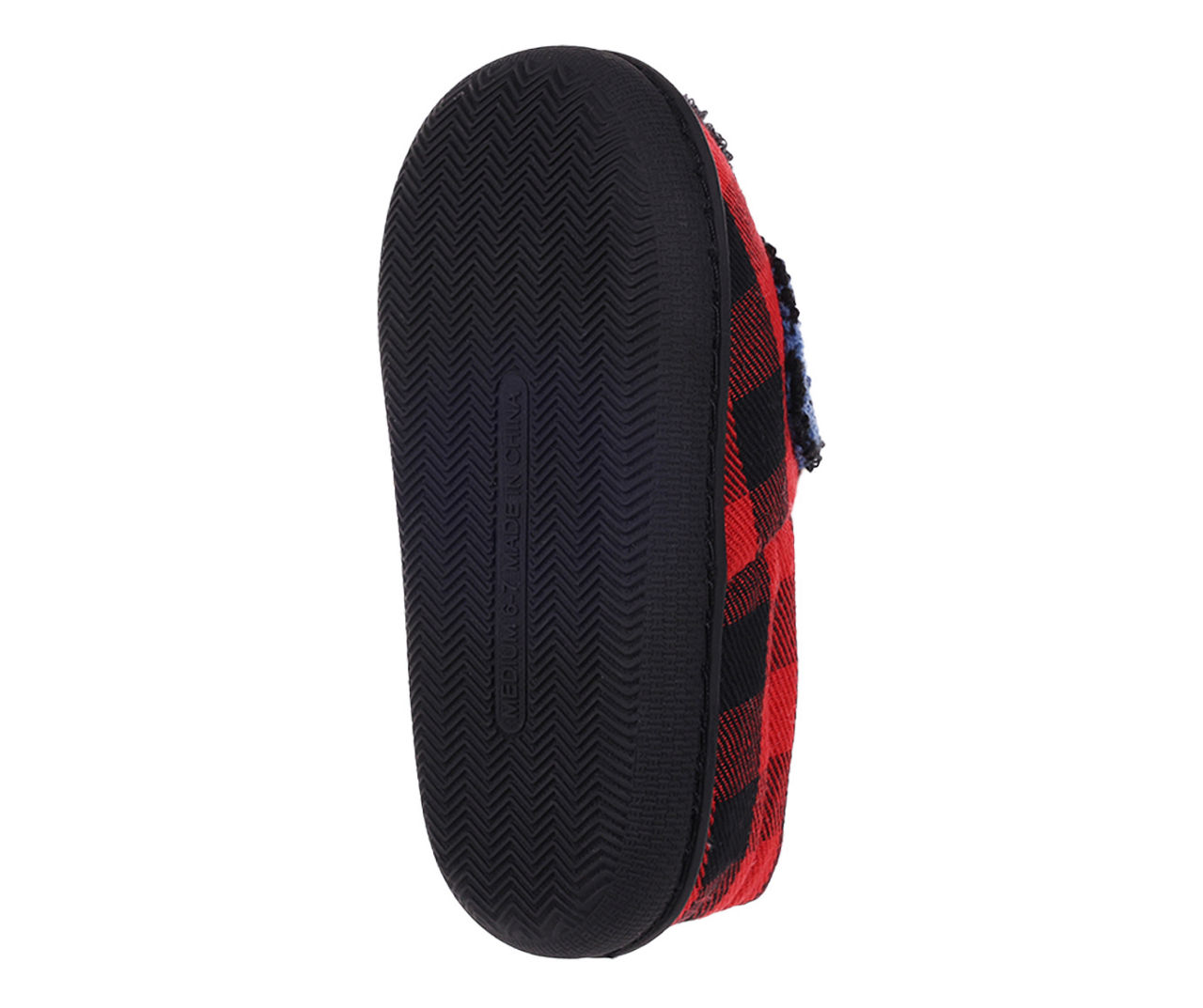 Capelli Toddler M Red Plaid Smiley Face Scuff Slipper | Big Lots