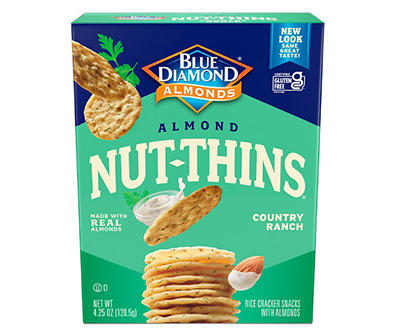 Blue Diamond Nut Thins Crackers, Country Ranch, 4.25oz