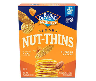 Blue Diamond Nut Thins Crackers, Cheddar Cheese, 4.25oz Box