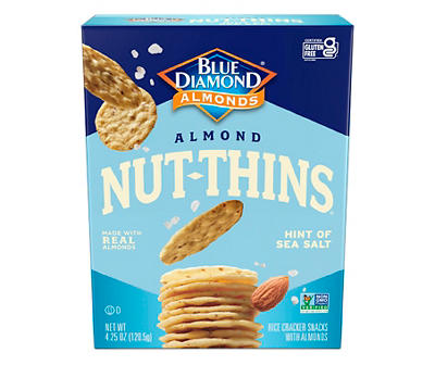 Blue Diamond Nut Thins Crackers, Hint of Sea Salt, 4.25oz Box