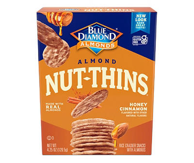 Blue Diamond Nut Thins Crackers, Honey Cinnamon, 4.25oz Box