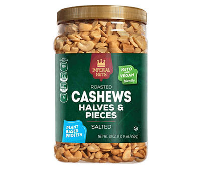 Roasted & Salted Cashews Halves & Pieces, 30 oz.