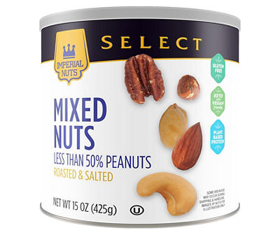 Roasted & Salted Mixed Nuts Less Peanuts, 15 oz.