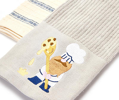 Microchip Gray Baker Gnome 2-Piece Kitchen Towel Set