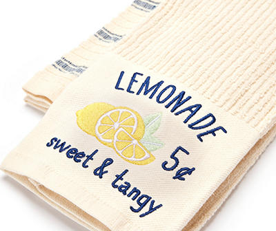 "Lemonade" Cloud Dancer 2-Piece Kitchen Towel Set