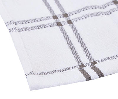 White & Gray Plaid Dishcloths, 2-Pack