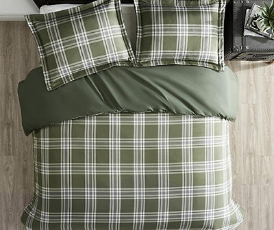Chance Olive Plaid Full/Queen 3-Piece Comforter Set
