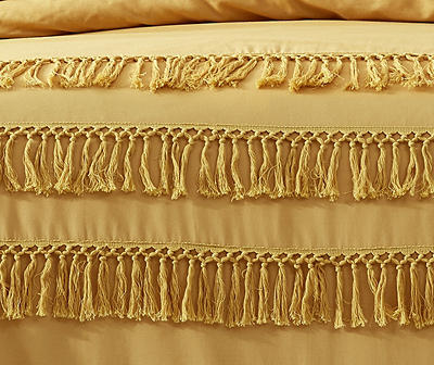 Willa Marigold Tassel Stripe Twin XL 2-Piece Comforter Set