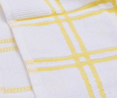 White & Yellow Grid Plaid Dishcloths, 2-Pack