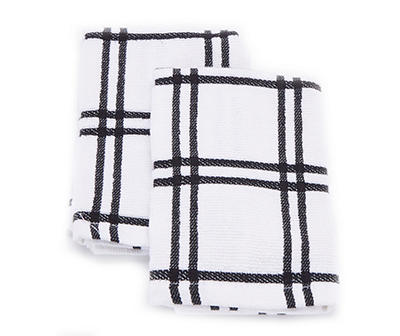 White & Black Plaid Dishcloths, 2-Pack