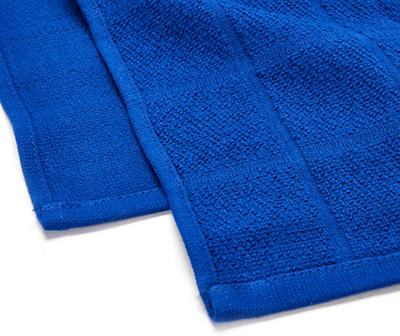 Blue Grid-Texture Cotton Kitchen Towels, 2-Pack