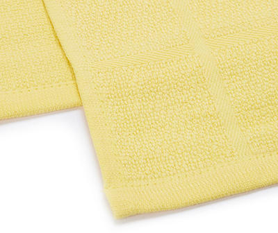 Yellow Textured Grid Kitchen Towels, 2-Pack