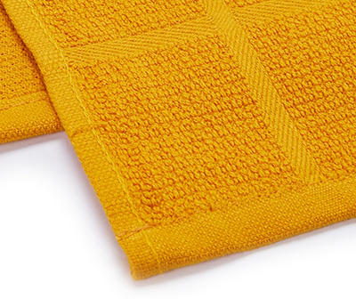 Orange Textured Grid Kitchen Towels, 2-Pack