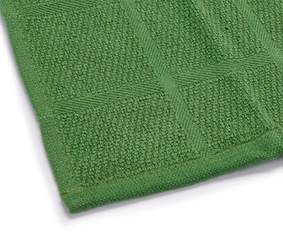 Dark Ivy Grid-Texture Cotton Dishcloths, 2-Pack