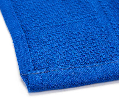 Blue Grid-Texture Cotton Dishcloths, 2-Pack