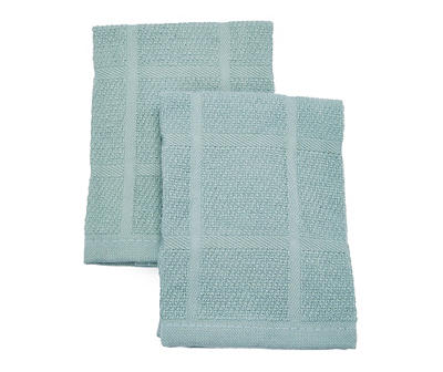 Light Blue Textured Grid Dishcloths, 2-Pack
