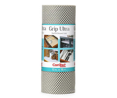 Light Gray Extra Thick Grip Ultra Shelf & Drawer Liner, (12" x 15')