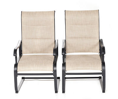 Hartford Beige Padded Sling Patio Chairs, 2-Pack