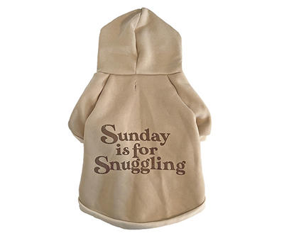 Pet X-Large "Sunday is for Snuggling" Khaki Hoodie