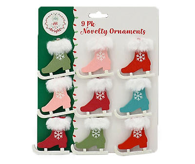 Mini Ice Skates Ornaments, 9-Pack
