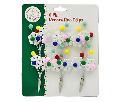 Mini Snowflake Clip Ornaments, 6-Pack
