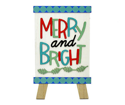 "Merry & Bright" Easel Tabletop Decor