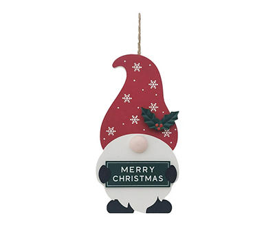 "Merry Christmas" Red Gnome Hanging Wall Decor