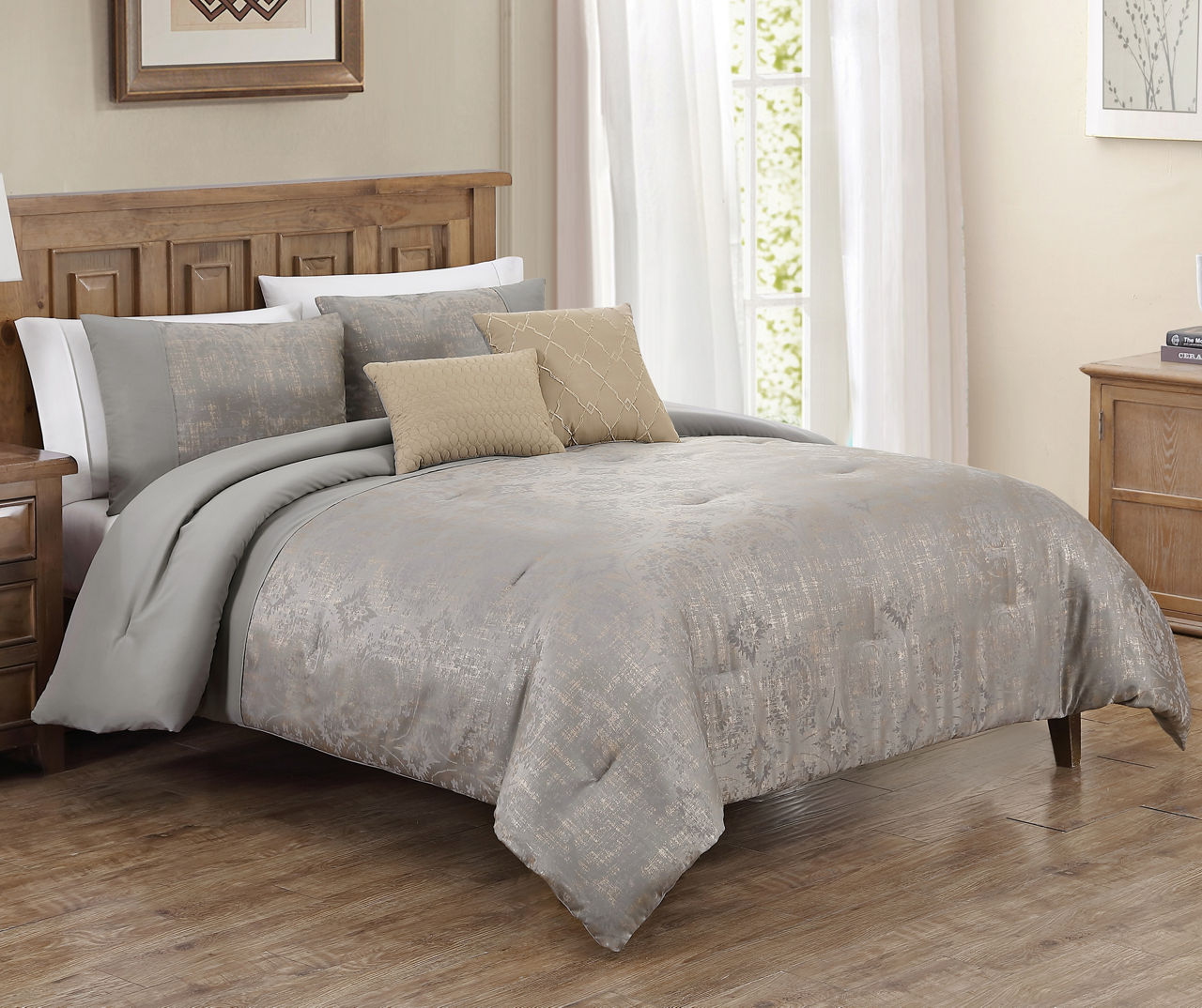 Utopia Bedding 3 Piece Comforter Set (Queen/Full, Grey) with 2 Pillow Shams  - Lu