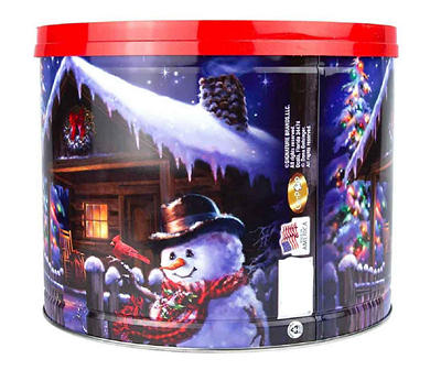 Snowman Cabin Popcorn Tin, 18.5 Oz.