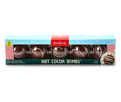 Milk Chocolate & White Chocolate Drizzle Jumbo Hot Cocoa Bombs, 5-Count