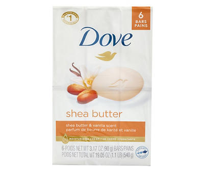 Shea Butter Gentle Skin Cleanser Beauty Bar, 6-Pack