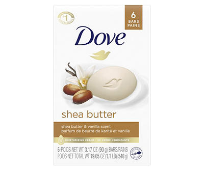 Shea Butter Gentle Skin Cleanser Beauty Bar, 6-Pack