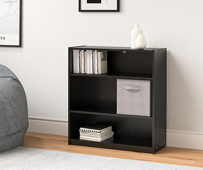 Moda Black 3-Shelf Bookcase