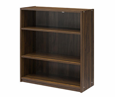 Moda Walnut 3-Shelf Bookcase