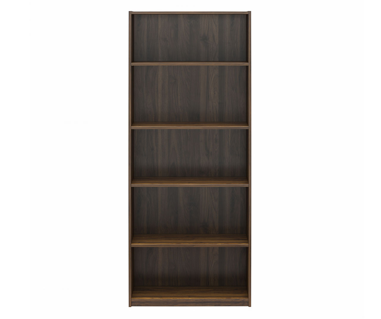 Moda Walnut 5-Shelf Bookcase