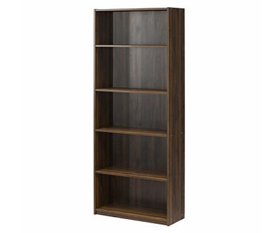 Moda Walnut 5-Shelf Bookcase