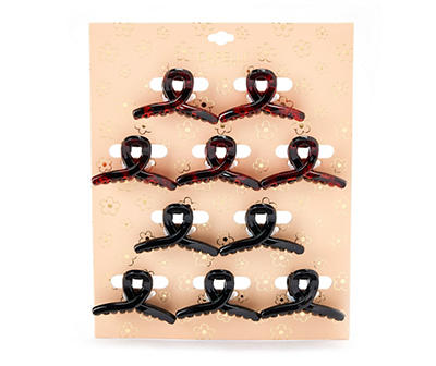 Brown & Black 10-Piece Mini Loop Claw Clip Set